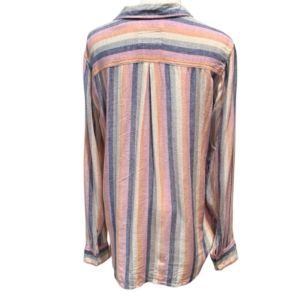 Rails Charli Linen Blend Rainbow Long Sleeve Butt… - image 5